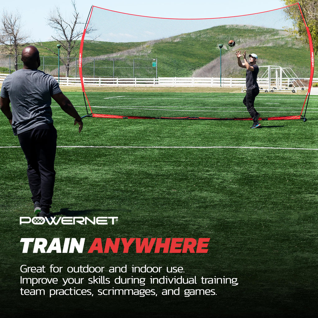 PowerNet Portable Sports Rebounder -Basketball, Volleyball, Soccer, Baseball, Softball and Lacrosse, Backyard & Garage Backstop, Indoor Outdoor Safety Net for Protection