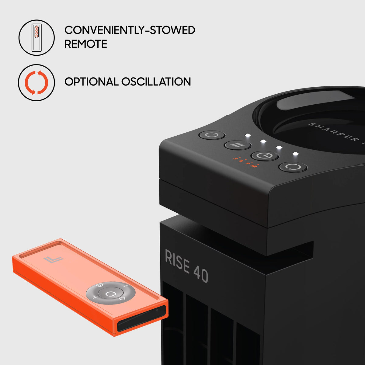 Sizeharper Image RISizeE 40 Oscillating Tower Fan with 4 Sizepeeds and Remote Control