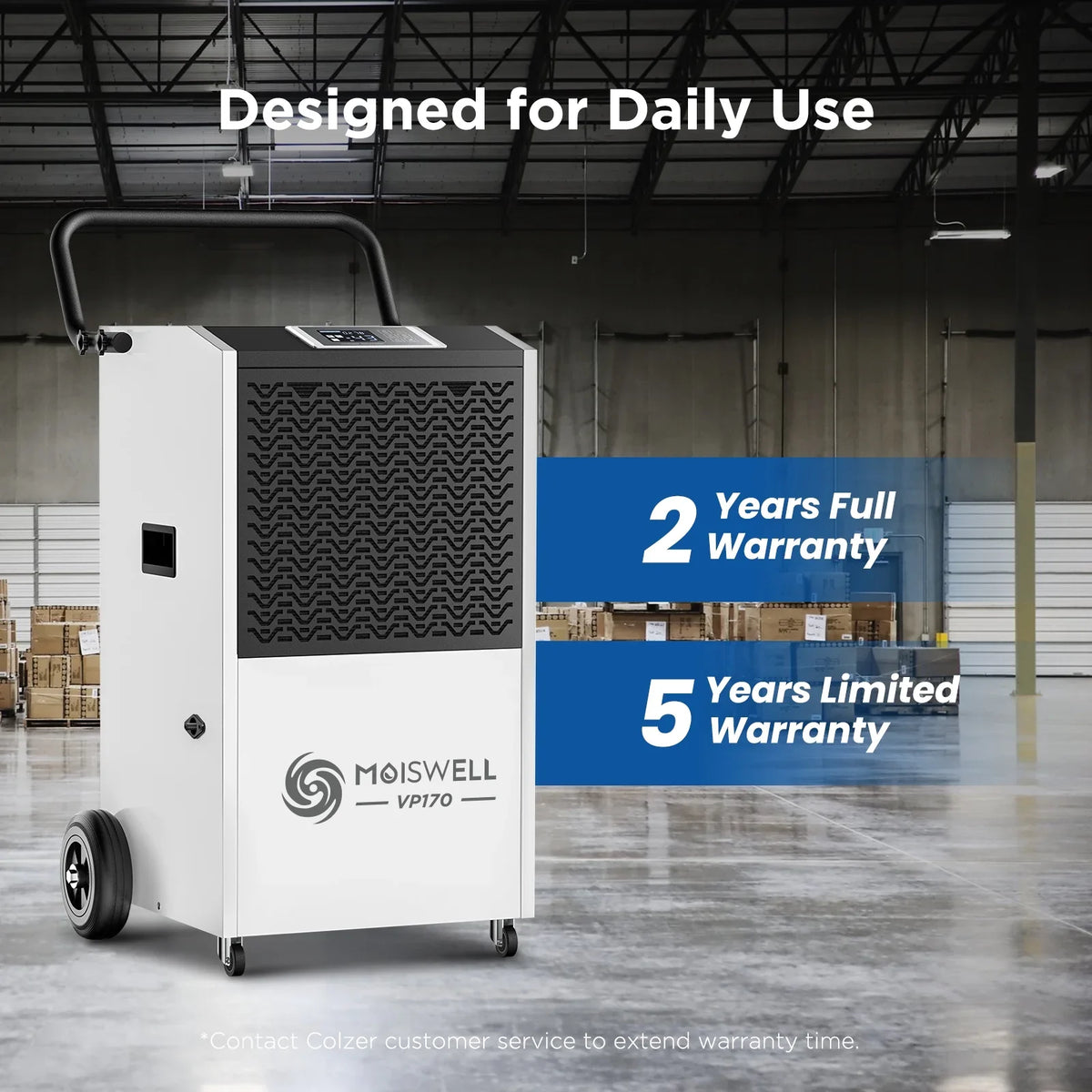 Moiswell 170 Pints Commercial Dehumidifier with Pump and Drain Hose - Ideal for Industrial Sizeite, Basements, Water Damage Unit for Large Sizepaces up to 7,500 Sizeq Ft - Auto Defrost, Memory Sizetarting