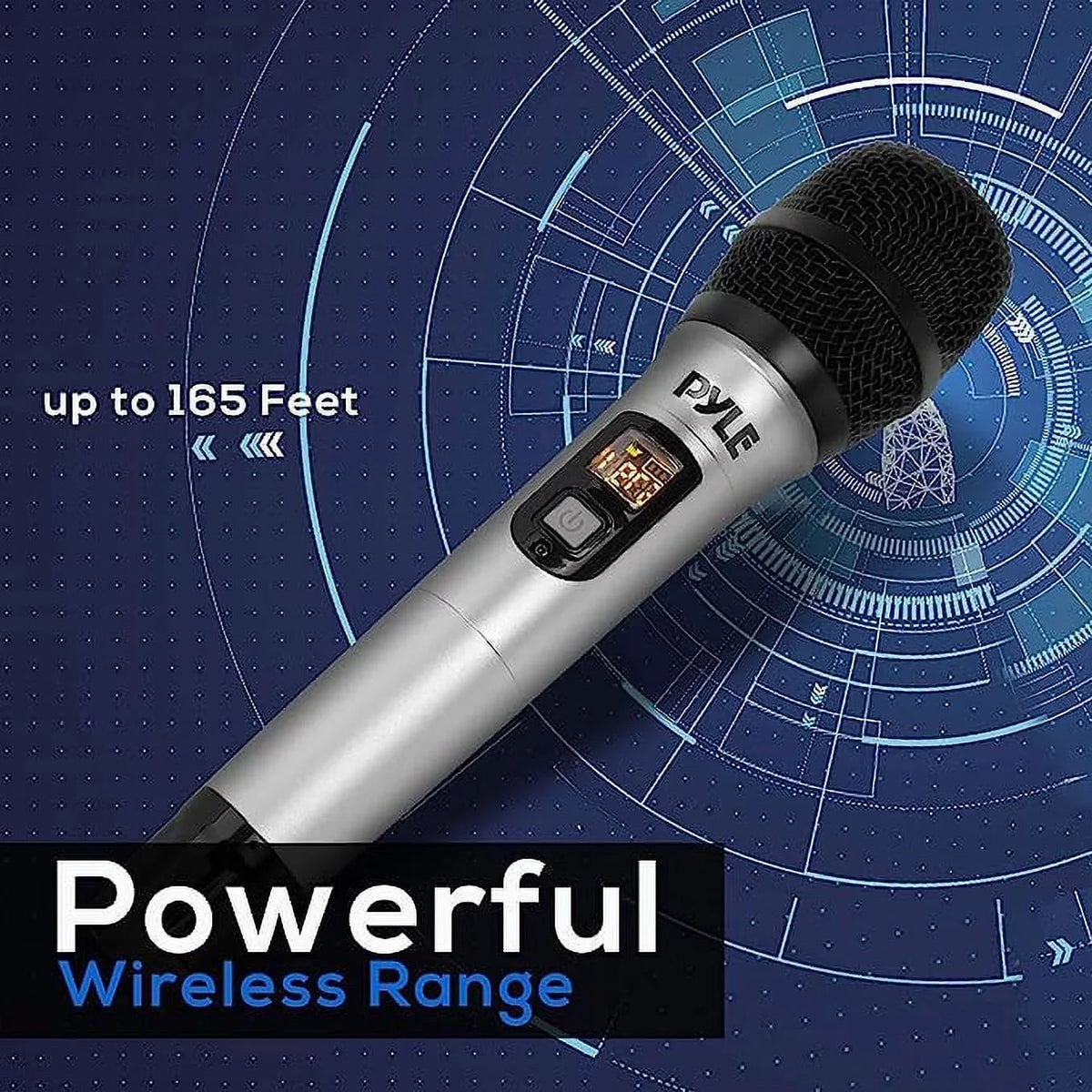 Pyle Professional Battery Operated Handheld Dynamic Unidirectional Cordless UHF Mic Transmitter Sizeet