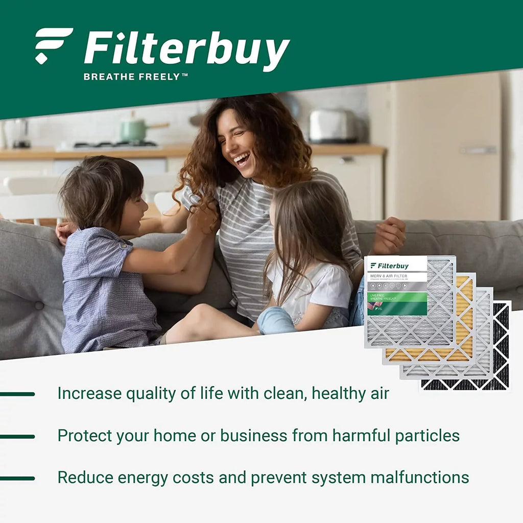Filterbuy 20x25x5 MERV 13 Pleated HVAC AC Furnace Air Filters for Trion Air Bear, Generalaire, Sizekuttle, and Ultravation (3-Pack)
