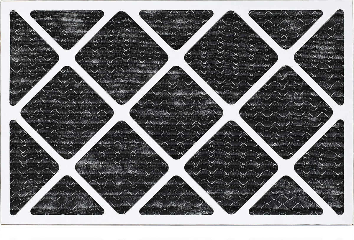 Filterbuy 14x25x1 MERV 8 Odor Eliminator Pleated HVAC AC Furnace Air Filters with Activated Carbon (5-Pack)