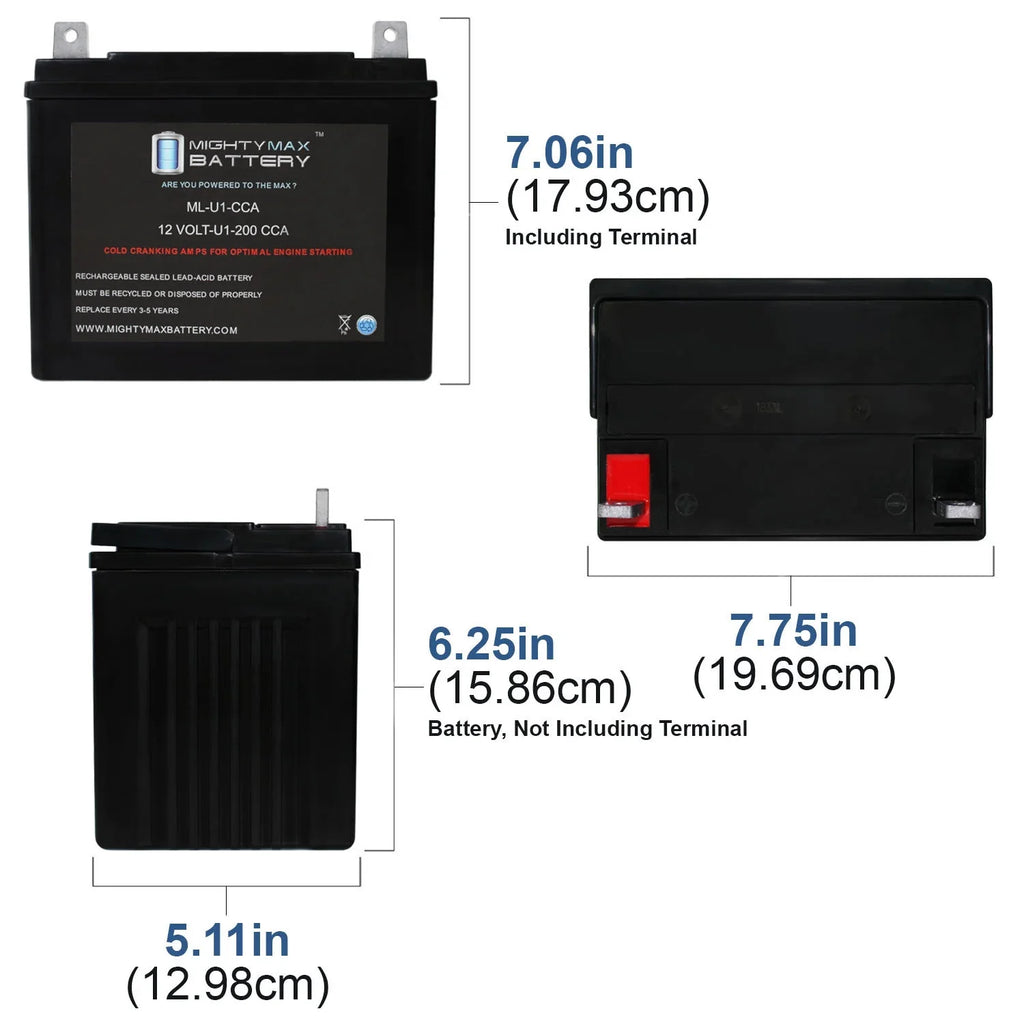 ML-U1 200CCA Battery for Bobcat by Textron ZT-226 ESize Zero-Turn Mower