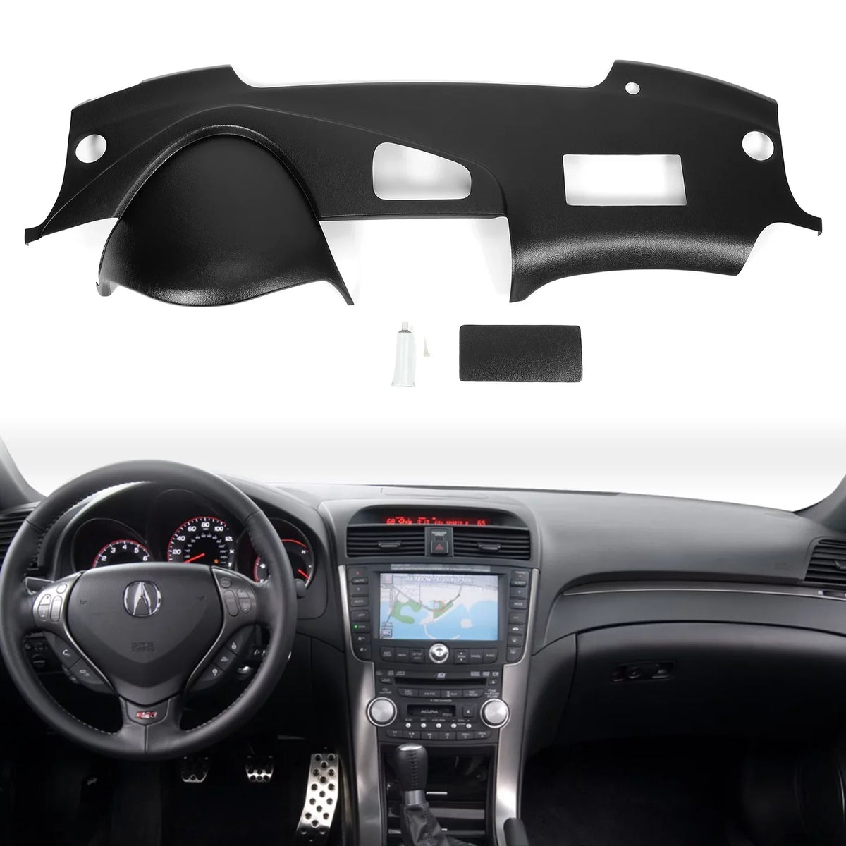 Kojem Dash Board Cover Cap Bezel Trim Overlay Black for 04 05 06 07 08 Acura TL 30-408LL-BLK